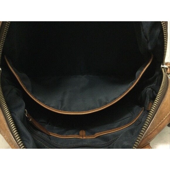 Fossil Messenger Computer Distressed Leather Laptop Shoulder Strap Brown Tan - Picture 7 of 9